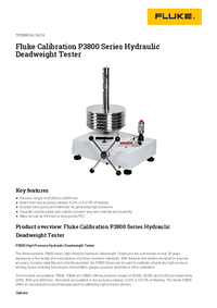 Thumbnail of document Data Sheet - P3800 Series Hydraulic Deadweight Tester